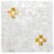 Beautiful shell tile with mother of pearl accents and golden seashell details.