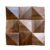 Wooden tile with pyramid pattern, smooth texture, and warm brown color.