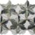 Green marble and metal mosaic tile with textured surface and geometric pattern.
