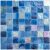 Blue glass tile mosaic for backsplash, pool, and home decor projects.