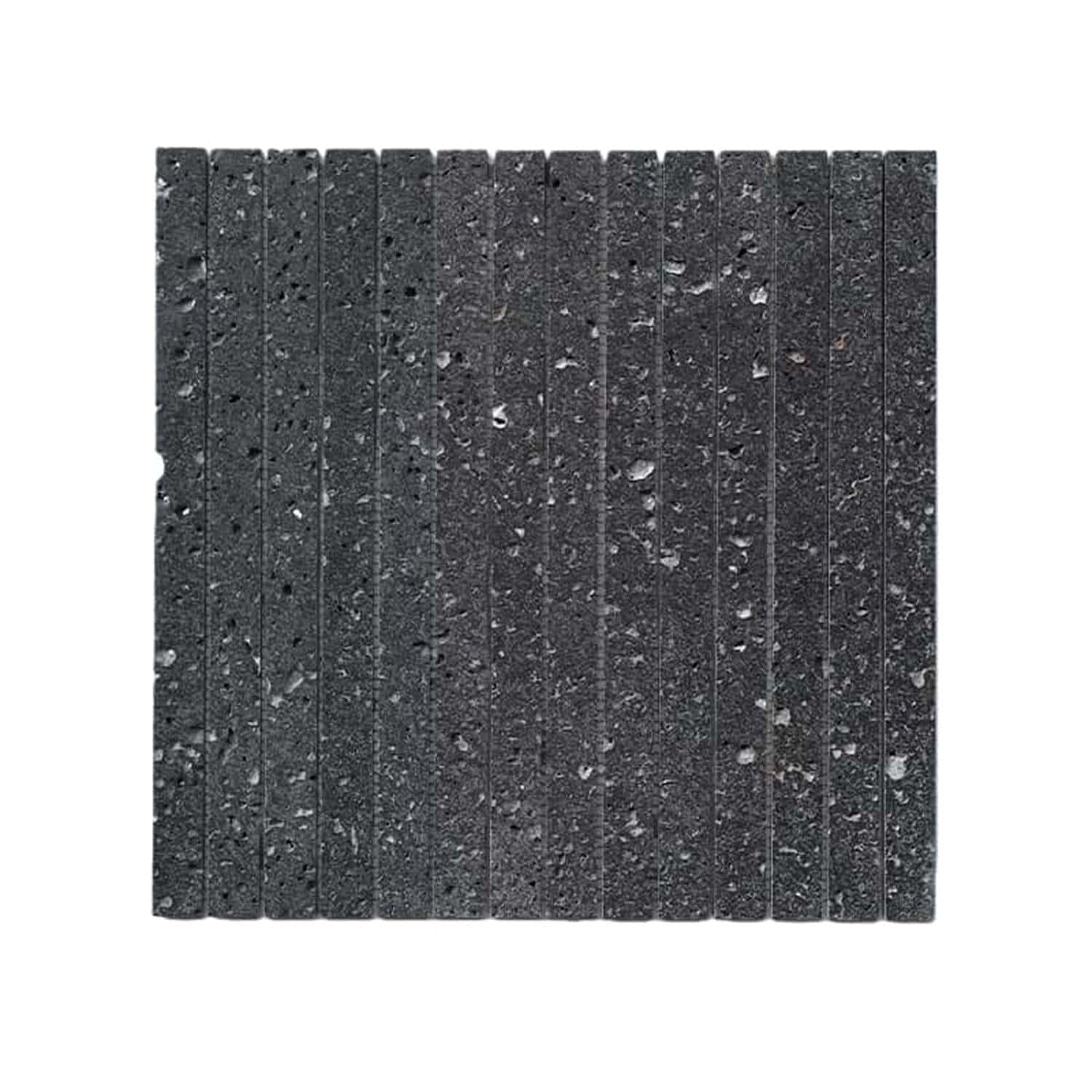 Dark gray concrete tile with a rough, textured surface and small white speckles.