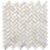 Mother of pearl shell tile with a herringbone pattern, featuring iridescent oyster shells for luxurious interior accents.