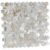 Mother of pearl shell tile with hexagonal shape, iridescent finish, and natural oyster shell appearance. Perfect for elegant.