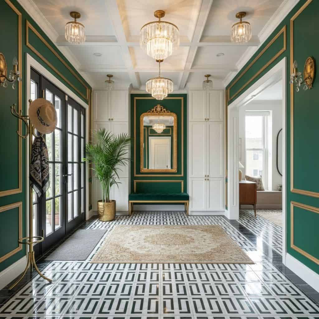 Describe tile color, texture, and.