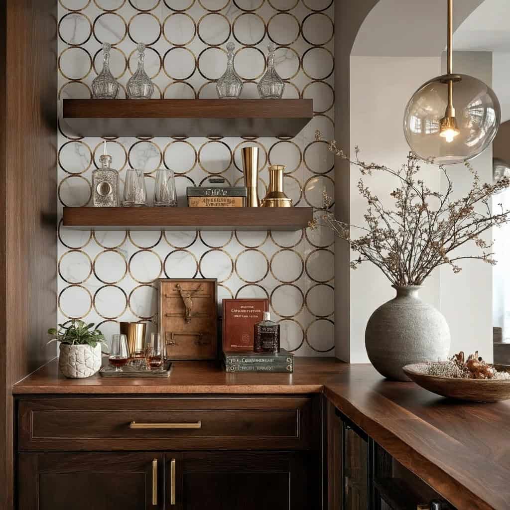 Describe tile color, texture, and.