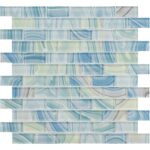Vibrant blue and green glass mosaic tiles for backsplash or pool decoration.