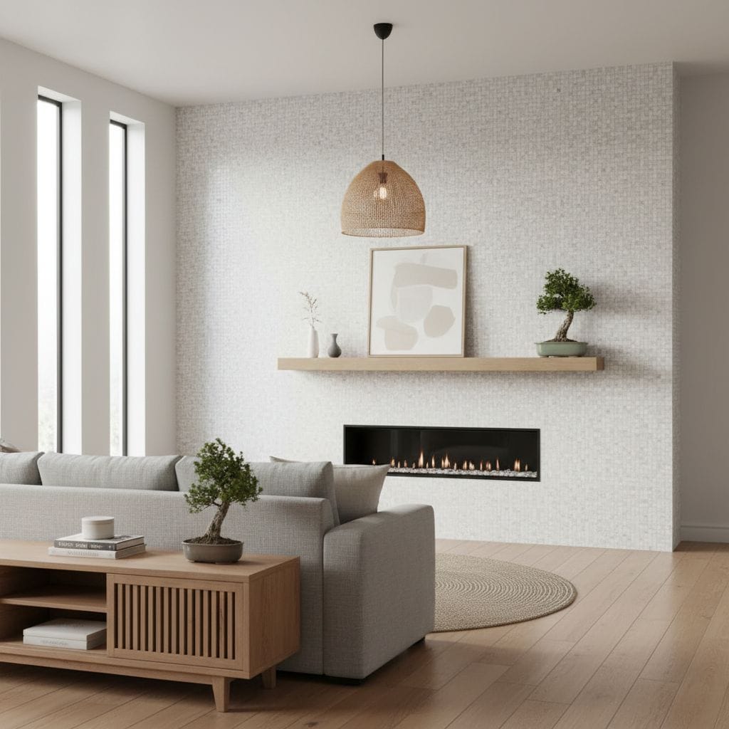 Describe tile color, texture, and.