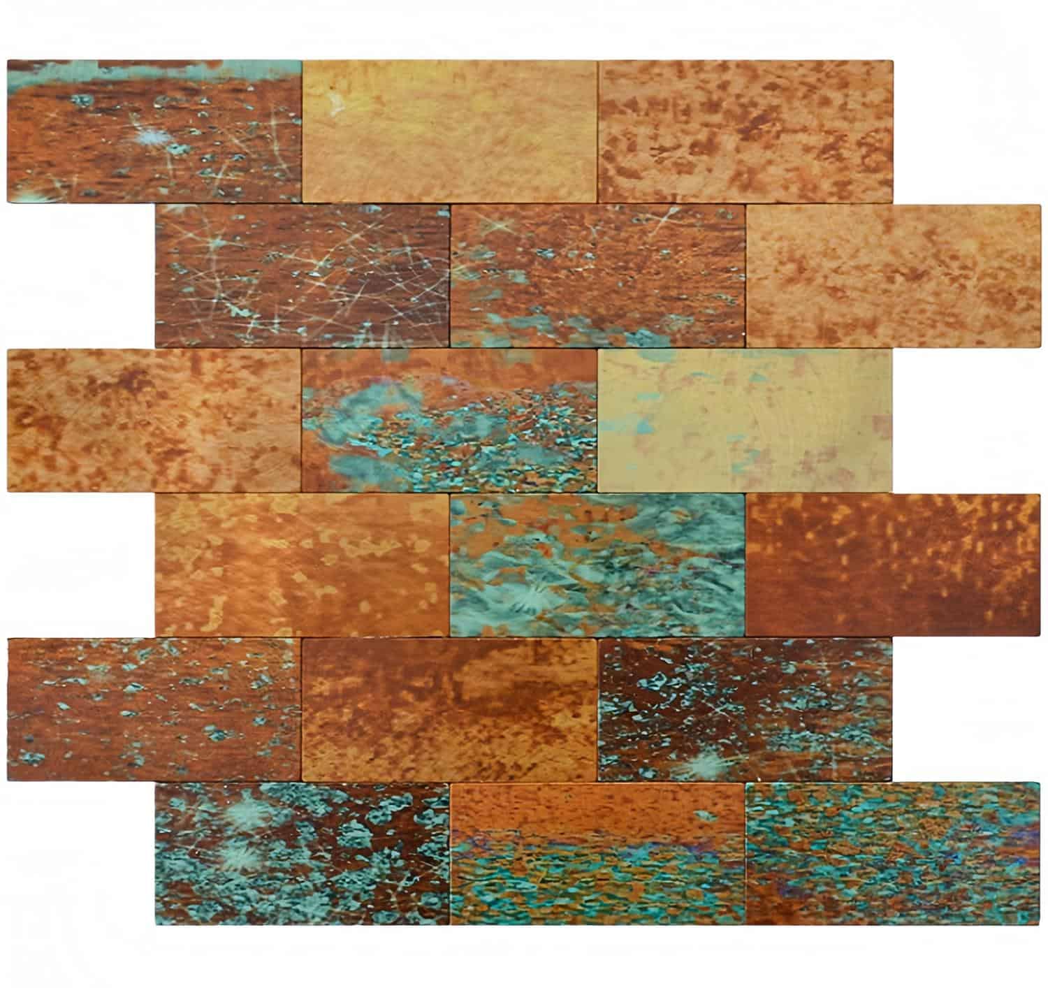 Peel and stick tile backsplash with rustic, weathered wood and turquoise accents for easy home decor updates.