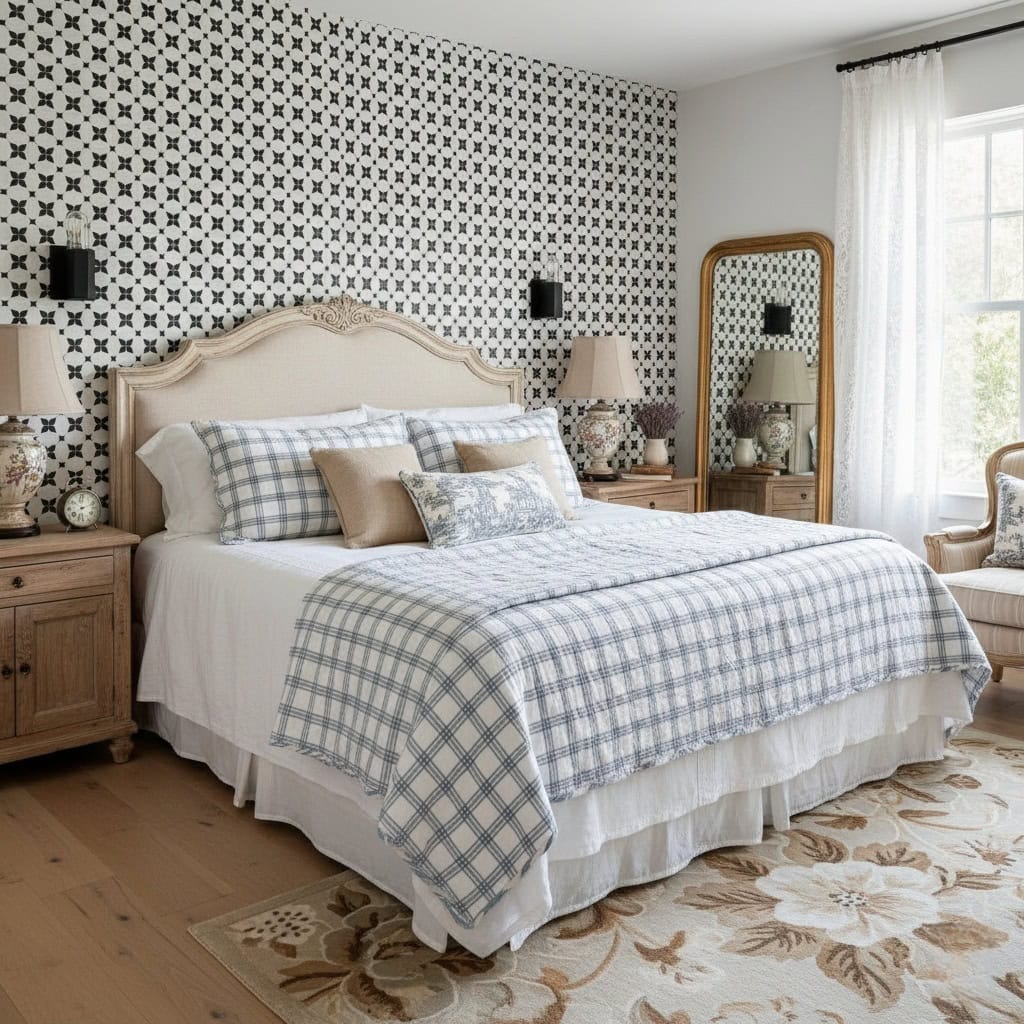 Describe tile color, texture, and.