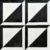 Black and white marble tiles with a geometric design, smooth texture, and polished finish.