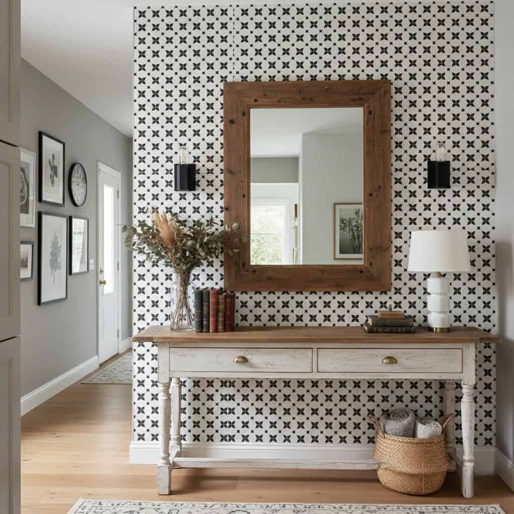 Describe tile color, texture, and.