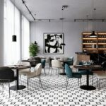 Describe tile color, texture, and.
