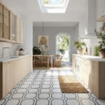 White and black patterned ceramic tiles.