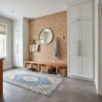 Mirror and Storage in Modern Entryway.
