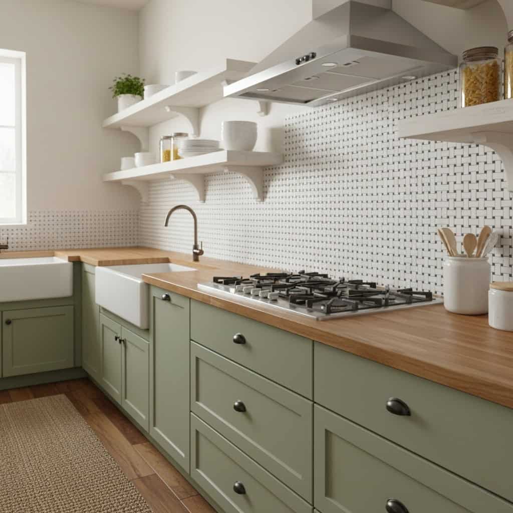 White mosaic tiles with a glossy finish, textured surface, and small square design.
