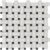 White ceramic tile mosaic with a woven pattern, smooth texture, and glossy finish.
