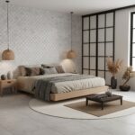 Describe tile color, texture, and.
