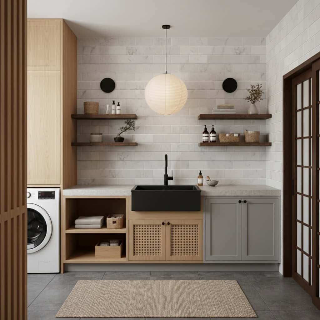 White textured ceramic tiles with a matte finish, creating a clean and minimalist look.