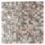 Close-up of mother of pearl shell tile with iridescent, shimmering surface in a mosaic pattern.