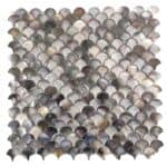 Mother of pearl shell tile with iridescent, rounded shells arranged in a mosaic pattern. Perfect for elegant wall or backspla.