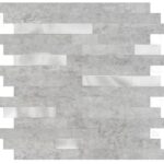 Gray peel and stick tile for walls and backsplashes.