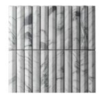 Gray and white marble tile with a polished finish, featuring natural veining and a smooth texture.
