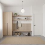 Neutral beige wall tiles with a textured surface, perfect for modern home interiors.