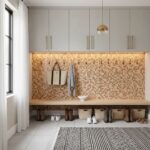Image of a modern kitchen with peel and stick tile backsplash.