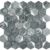 Hexagon peel and stick wall tile with a textured gray stone finish.