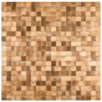 Image of a wooden tile wall with a mosaic pattern, perfect for peel and stick tile backsplash or wall decor.