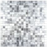 Peel and stick wall tile mosaic with a modern, metallic finish, ideal for backsplashes and home decor projects. Easy to insta.