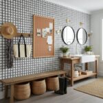 Describe tile color, texture, and.