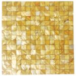 Mother of pearl shell tile with iridescent, pearl-like finish, perfect for elegant walls and backsplashes.