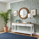 Decorative starfish and shell-themed tile in shades of blue and beige.