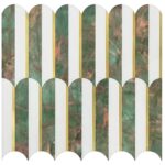 green leather marble mosaic tile pattern