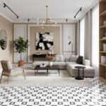 Describe tile color, texture, and.