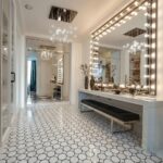 Describe tile color, texture, and.