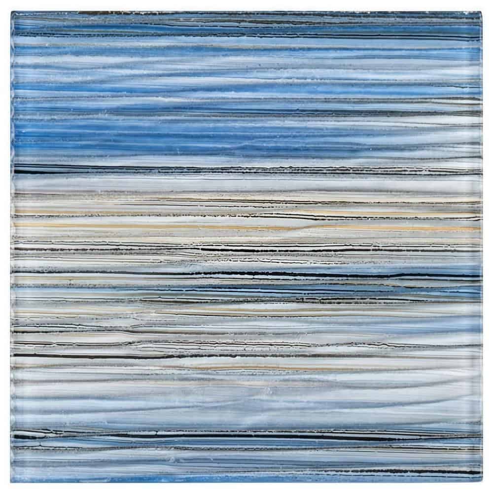 Blue glass tile mosaic for backsplash or pool decoration.