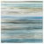 Up of a glass mosaic tile with horizontal stripes in blue, beige, and gray, ideal for backsplashes, pools, and modern interio.