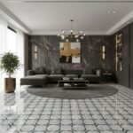 Describe tile color, texture, and.