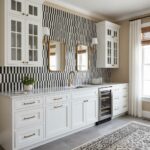 luxury wet bar wall black white gold inlay peel stick tile