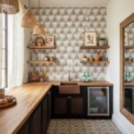 Describe tile color, texture, and.