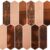 Copper peel and stick wall tiles with a mix of textured and smooth finishes for easy home decor updates.
