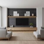Black wood panel, smooth texture, contemporary design.