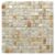 Close-up of mother of pearl shell tile mosaic with iridescent seashells in a grid pattern.