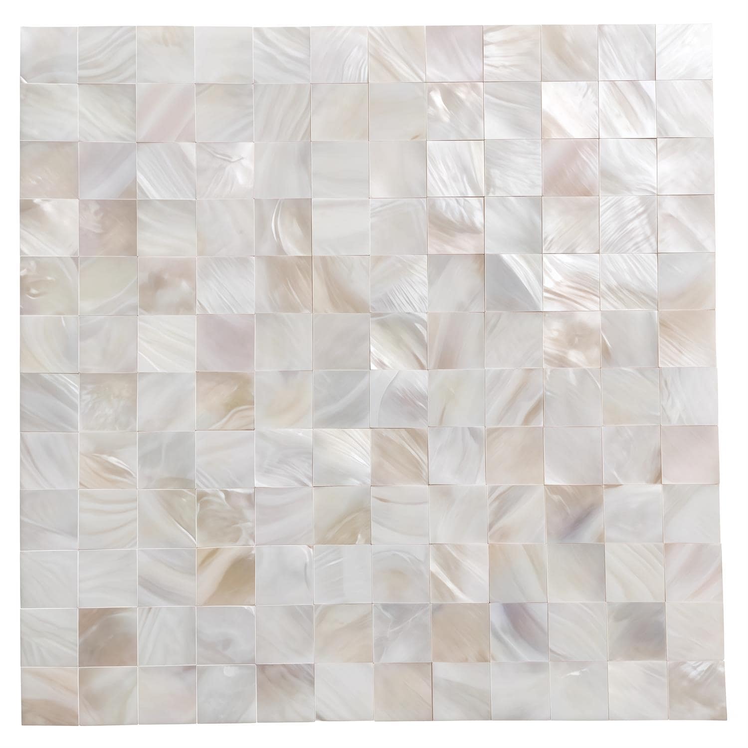 Beautiful mother of pearl shell tile with iridescent, shimmering surface. Perfect for elegant wall or backsplash design.