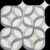 Elegant marble and gray geometric patterned tile with curved shapes and smooth texture.