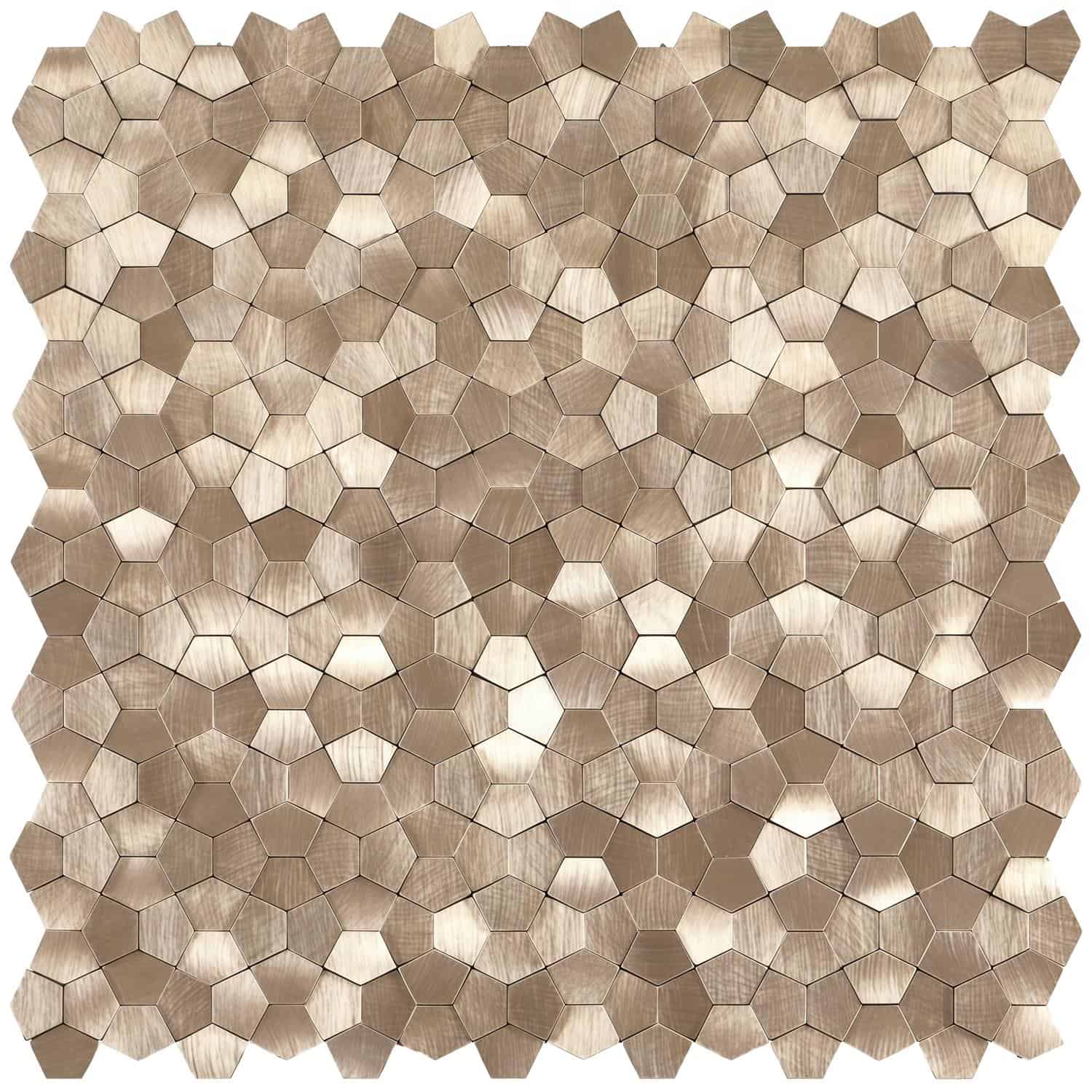 Modern peel and stick hexagon wall tile in neutral tones for easy home decor updates.