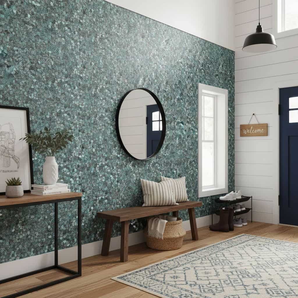 Bright and modern peel and stick wall tile in a stylish interior.