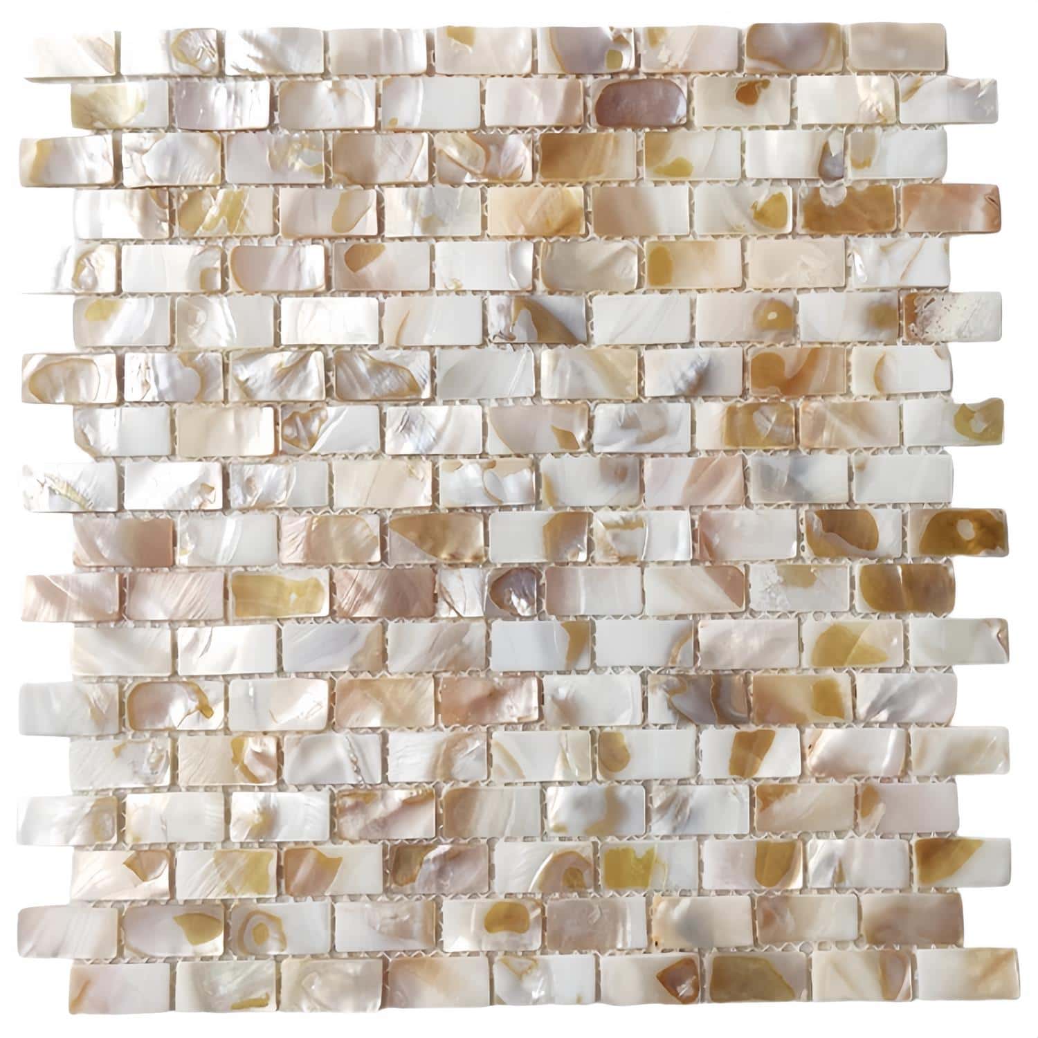 Beautiful mother of pearl shell tile with iridescent, natural seashells in a mosaic pattern. Perfect for adding elegance to w.